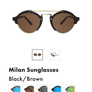 Illesteva Milan I Sunglasses in Black/Black/Gold with case